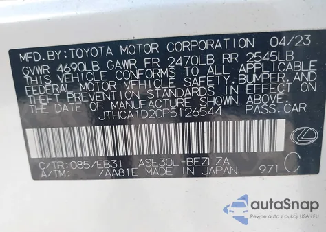 2023 Lexus Is 300 z USA, uszkodzony, nr VIN JTHCA1D20P5126544